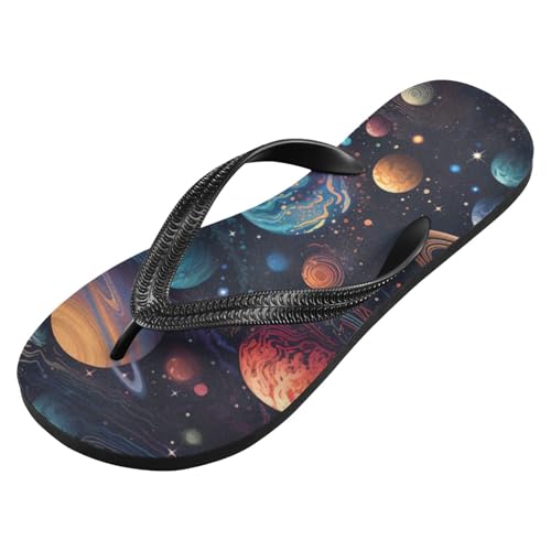 Space Planets Beach Summer Casual Flip Flop Sandals Non-Slip Quick Dry for Women Men 214B2836