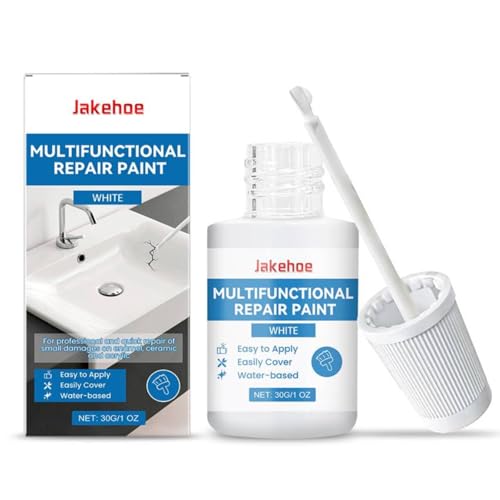 Pintura de retoque blanca, pintura de pared para muebles y armarios, bolígrafo de retoque multisuperficie, pintura de porcelana blanca de secado rápido para arañazos y manchas en tocador, puerta