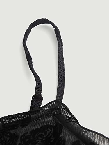 Verdusa Women's Mini Dress Floral Spaghetti Strap Mesh Dresses Going Out Festival Concert Outfits Grunge Gothic Clothes3