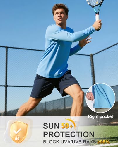 Men's Sun Protection Shirts Swim Shirts UPF 50+ UV Long Sleeve Rash Guard Fishing Running Shirts Quick Dry2