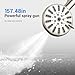 WATERLACE High-Pressure 8-Mode Handheld Shower Head - Anti-clog Nozzles, Built-in Power, Wash to Clean Tub, Tile & Pets, Extra Long 59 In Stainless Steel Hose, Wall & Overhead Brackets Brushed Nickel