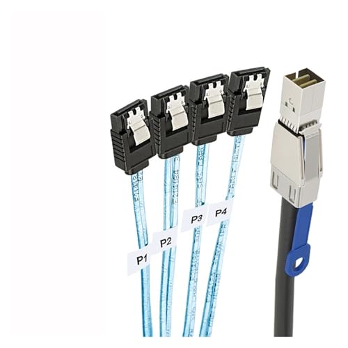 Cable S/AS SFF-8644 a 4 SATA 7Pin 12Gbps 1M miniatura 2