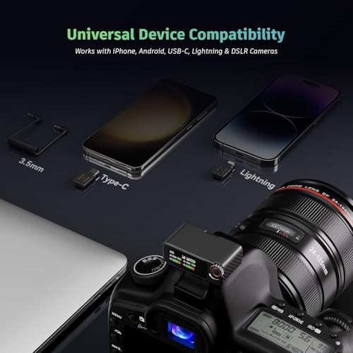 Image of String Swing Wireless Microphone with Noise Cancellation, Collar Mic for YouTube Video Recording and Vlogging, Wireless Mic Compatible with DSLR, iOS and Android