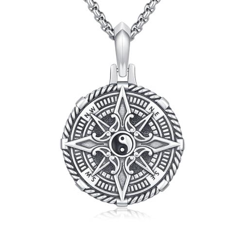Collier boussole Yin Yang OHAYOO contre la rouille et les allergies