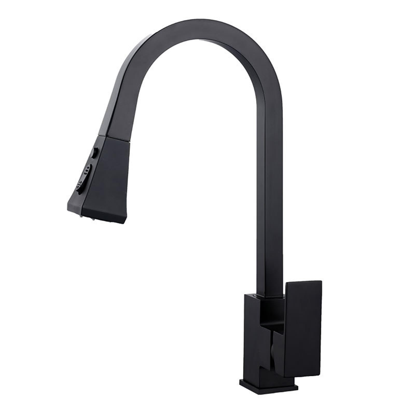 ZQFHSX Kitchen Mixer Tap with Pull Out Spray, Dual Mode Brass Hot and Cold Water, Swivel Design