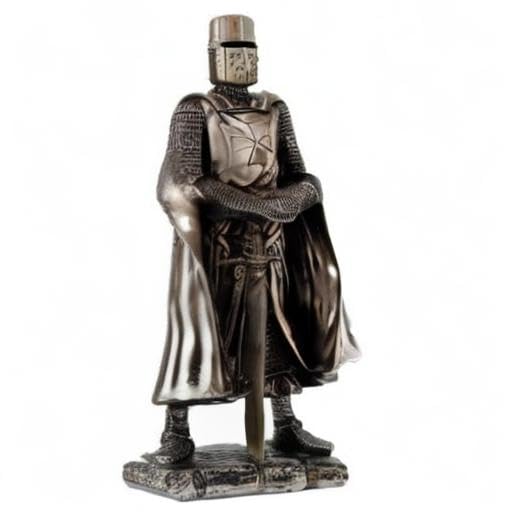 PTC 7 Inch Cruzado Armored Caballero con Gran Espada Estatua Figura Decorativa