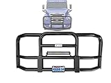 Freightliner Cascadia Front Grille Deer Moose Brush Bumper Guard 2018-2020 - BLACK with 22" LED ligh