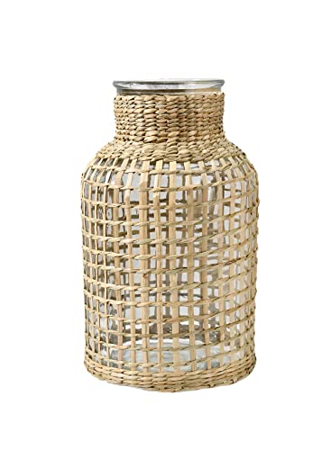 Serene-Spaces-Living-Set-of-6-Large-Rattan-Wrapped-Glass-Bottle-Vase-Farmhouse-Vase-for-Dried-Fresh-Faux-Plants-Table-Centerpiece-for-Wedding-Living-Room-Office-725-Diameter-125-Tall Serene Spaces Living Set of 6 Large Rattan Wrapped Glass Bottle Vase Farmhouse Vase for Dried Fresh Faux Plants Table Centerpiece for Wedding Living Room Office 725 Diameter 125 Tall