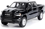 Motormax Toy 2019 RAM 1500 Laramie Crew Cab Pickup Truck Black with Silver Stripes 1/24 Diecast Model Car by Motormax 79357, 79357BK-S