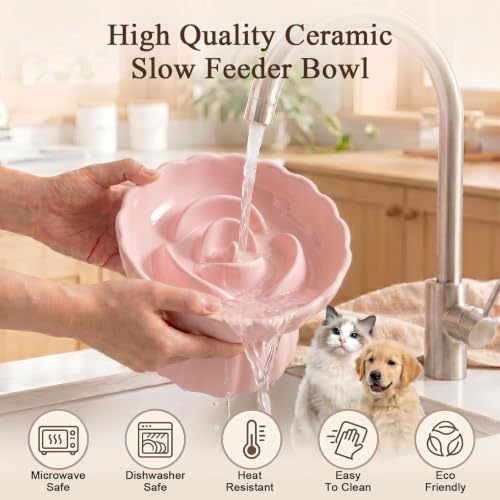 Elevated Cat Bowls,Slow Feeder Cat Bowl for Puppy Kitten Small Animals by QualfsTerric - Used condition - Image 6