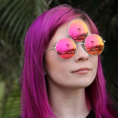 Third Eye Sunglasses Polarized UV400 Protection Unisex Prince Style Illuminati for Raves, Festivals, Concerts, Cosplay
