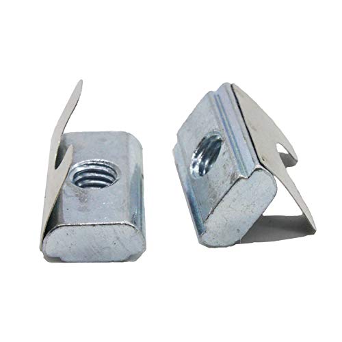 20x M6 Nutenstein 11,0 x4,1 mm für Nut 8K, mit Federblech, Stahl