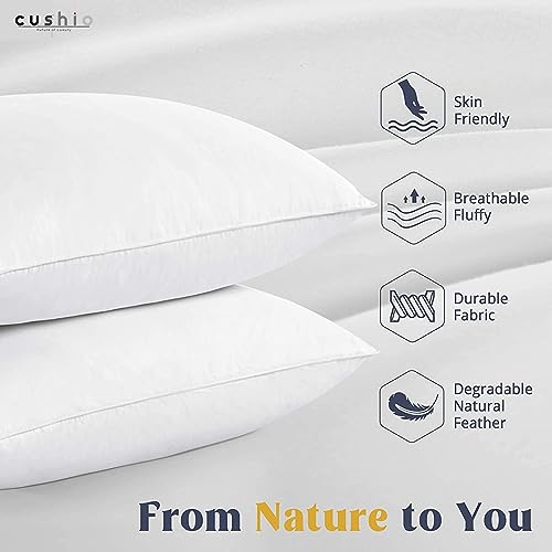 Image of CUSHIO White Microfibre Pillow - 27 inchx17 inch (Pack of 1) - Enhance Your Sleep Quality | Wake Up Refreshed