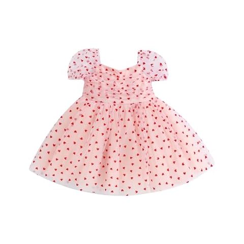 Baby Girls Heart Print Tulle Dress Cover