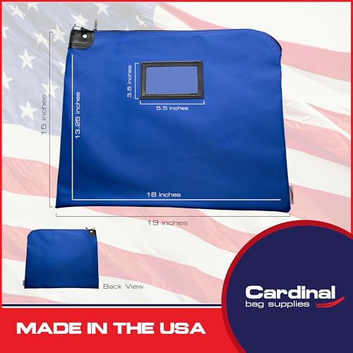 Bolsa para documentos elegante y resistente con sistema HIPAA azul real 15x19 3