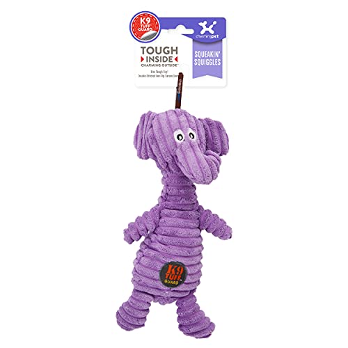 Charming Pet Squeakin' Squiggles Elephant Plush Dog Toy #TOP1