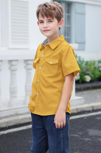 Image of SANGTREE Summer Button Down Shirts Cottn Tops for Men Women Boy Girl