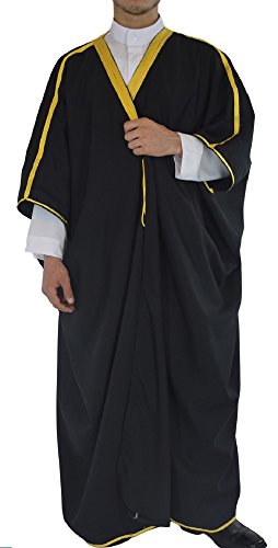 Desert Dress Wüsten Robe Arabisch Saudi Mantel Mishlah Sheikh Royalty Omani Dubai Gulf - k.A, Schwarz Cover