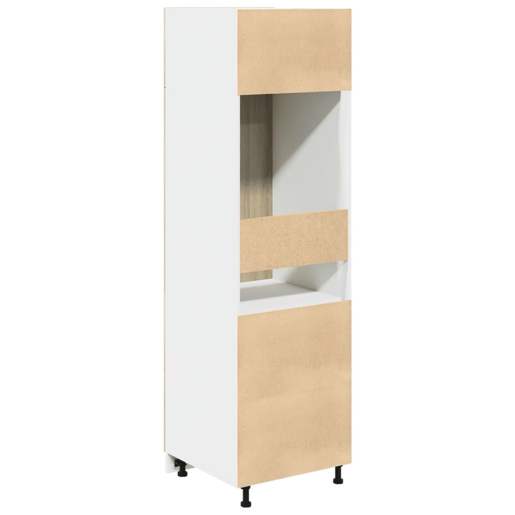 vidaXL Kühlumbauschrank Lyon Sonoma-Eiche 60x57x207 cm Holzwerkstoff, Gastronomieschrank, Gastro Möbel, Küchenmöbel, Aufbewahrungsschrank
