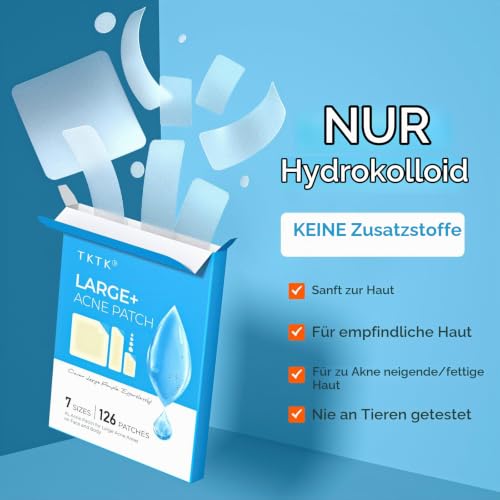 TKTK Große Hydrokolloid Pickel Patches für Gesicht (7 Größen 126 Stk) – Ansicht 6