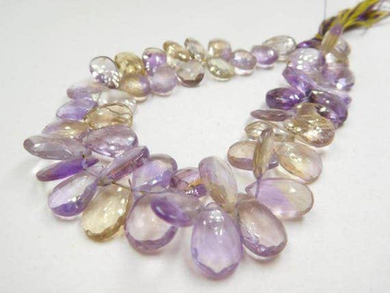 Gemme amétrine briolette facettée de qualité supérieure pour joaillerie fine artisanale