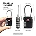 UP Security TSA Locks for Luggage, Small Padlock Combination, Luggage Locks TSA Approved, Combo Padlocks with Cable for Suitcase, Gym Locker, Backpack, Gun Case, Bag Zipper, Tool Box (Black+Black)
