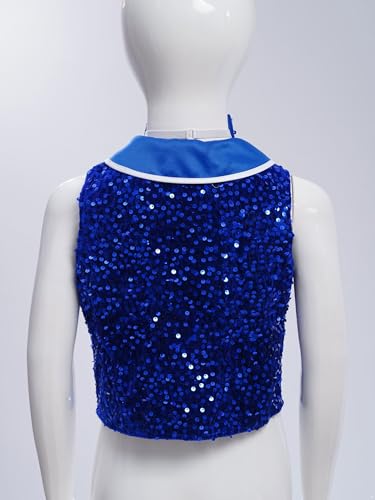 Kids Boys Girls Sparkly Sequin Vest Sleeveless Button Waistcoat with Bowtie Velvet Jacket Party Outfit4