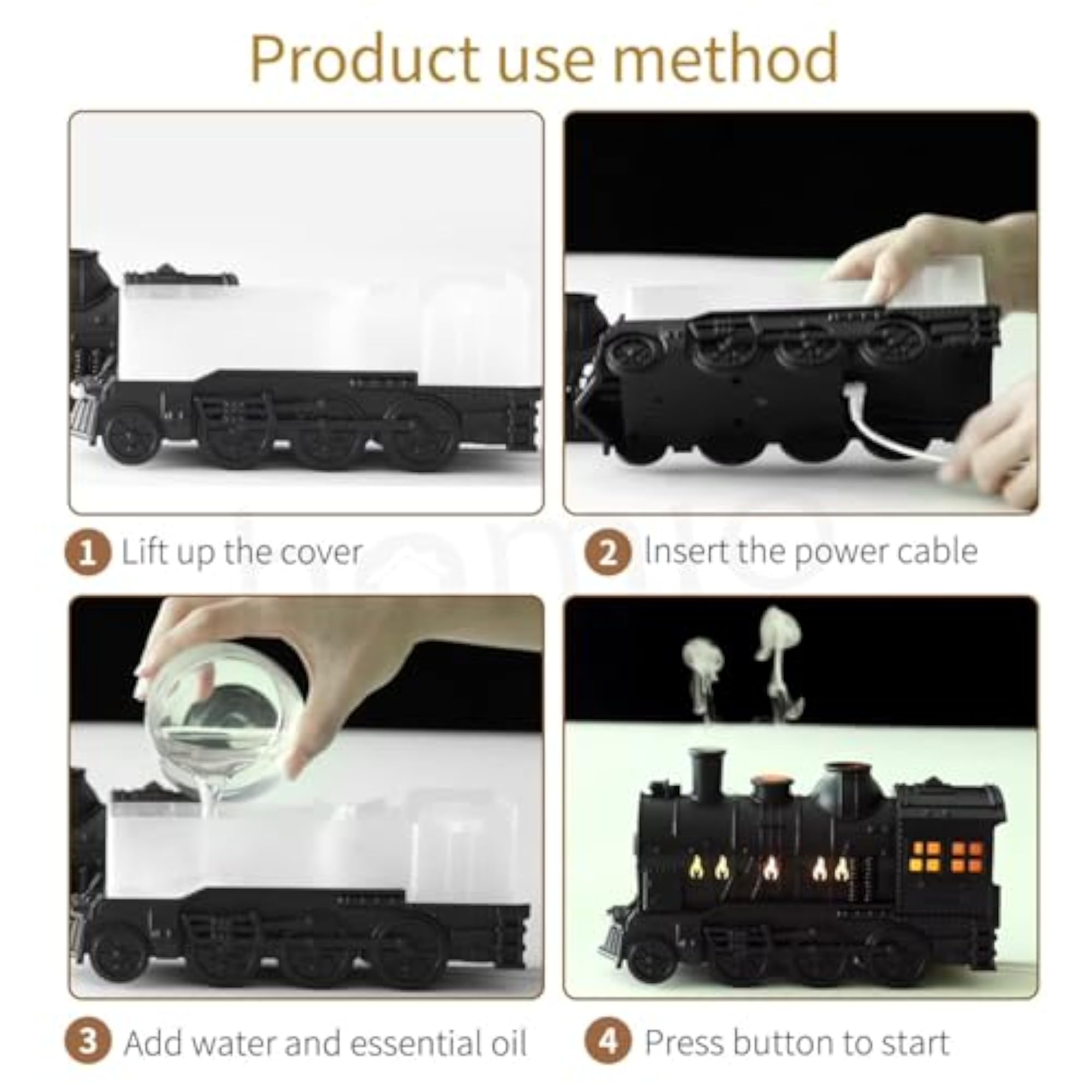 Small Train Engine Shape Aromatherapy Diffuser for Home Decor
