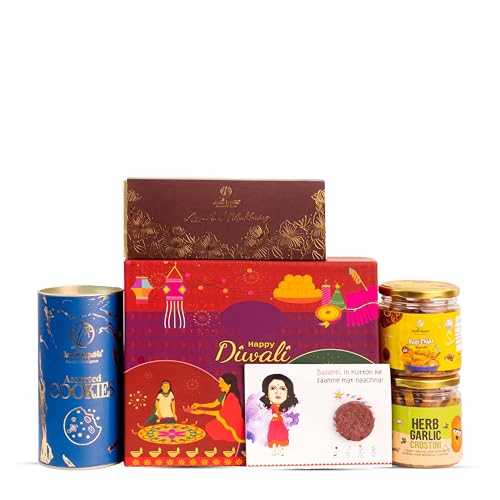 Image of The Flavour Republic Premium Diwali Snack Delight Gift Box | Bhai Dooj Special Hamper with Healthy Snacks | Perfect for Birthdays, Anniversaries, Corporate & Family Gifting | Gourmet Celebration Pack