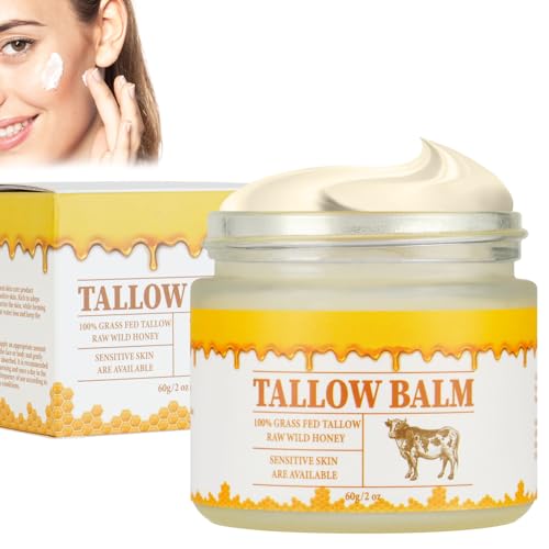 Beef Tallow Honey Balm, Beef Tallow for Skin Organic Tallow Beef Honey Balm, Nourishing Beef Tallow Moisturiser
