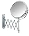 Produktbild WENKO Kosmetikspiegel Deluxe, Spiegel mit 100%-Spiegelfläche und 5-fach Vergrößerung, (B/H): Ø 19 cm, stufenlos ausziehbar, schwenkbar & höhenverstellbar, ca. 48 cm Armlänge, 23 x 38 x 50 cm, Chrom