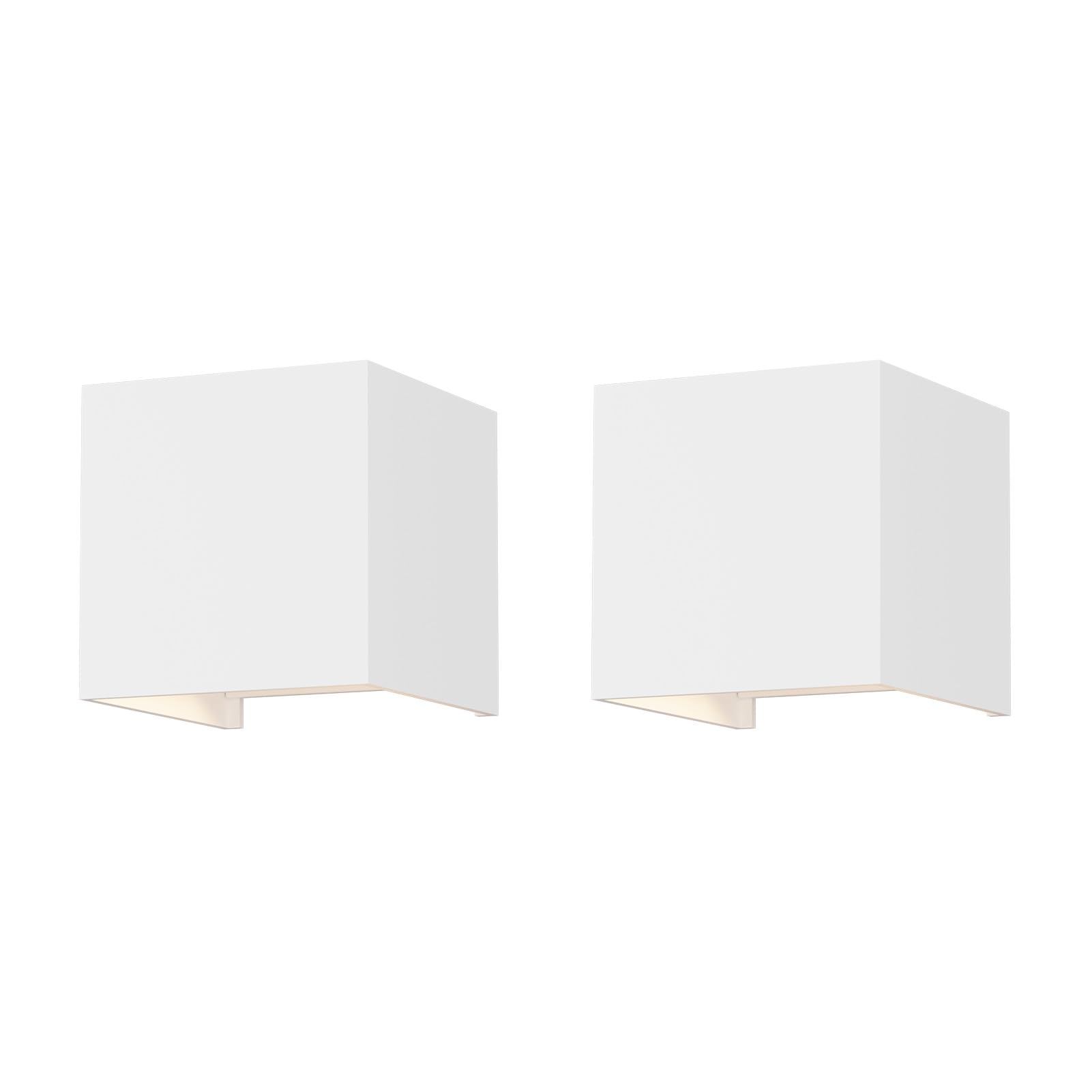 Klighten 2-Pack LED Wandleuchte Innen/Außen 12W Aussenlampe Auf und ab Einstellbarer Lichtstrahl 4000K Naturweiß Außenwandleuchte IP65 Wasserdichte Wandleuchten (Weiß)