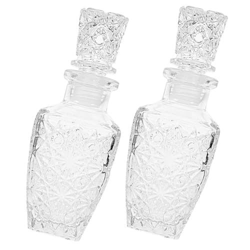 ERINGOGO 2 piezas Botellas de Vino de Vidrio Transparentes y Gruesas de Recipiente Reutilizable para Licor Diseño Elegante y Duradero para Almacenamiento y Uso Reuniones