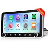 [2G+64G] 10.36 inch Android Single Din Car Stereo, 10 inch Touch Screen Radio with Wireless Carplay/Android Auto/EQ Audio/SWC/Bluetooth/WiFi/FM RDS Radio
