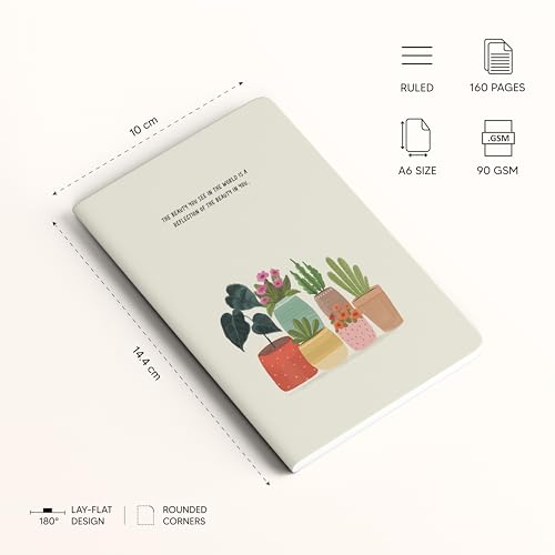 Image of FACTOR NOTES A6 Notebook (Beauty in You) | Ruled, 160 Pages, 90 GSM Thick Paper | Cute Aesthetic Notebook for Women
