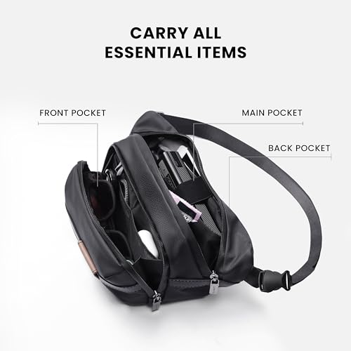 Image of CRALOFT Polyester Waist Bag Fanny Pack for Men & Women, Chest Crossbody Sling Bag for Money, Passport & Travel (Black, FP2)