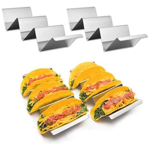Stainless Steel Taco Holder Stand&Taco Racks with Handles Taco Tray Plates,Premium Taco Stands,Taco Shell Holder Stand Taco Accessories for Party Restaurant and Home Use Cover