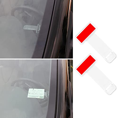 4 Stück Parkscheinhalter Clip, Transparent Auto Windschutzscheibe Ticket Halter Selbstklebend Tickets Clips für die Auto Windschutzschutzscheibe Für Pkw Und Caravan Wohnmobile Lieferwagen