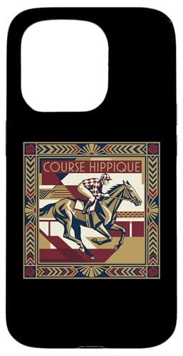 Course Hippique Art Deco Horse Racing Jockey �X�}�z�P�[�X iPhone 15 Pro �p