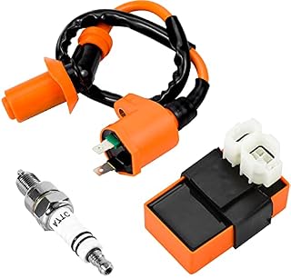 HongBoom CDI Ignition Coil Spark Plug,Ignition Coil 3-piece set for GY6 50CC 125CC 150CC ATV Scooter Beach Buggy Off-road