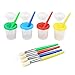 Produktbild BelleStyle Farbbecher mit Verschüttschutz, 4 Farben Kein Spill Malbecher mit Deckel & 4 Stück Assorted Colored Children's Painting Pinsel