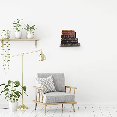 Crizta 2Pcs Invisible Floating Bookshelf, Heavy Duty Wall Mounted Book Organizer, Metal Shelves Holder For Books, Large Size (Black) (2) #TOP1