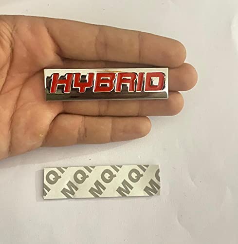 Image of Emblems for Car & Bike Metal Lo.go and Grill Me.tal Lo.go, Auto Accessories for Car Emblem 3D Badge Auto Racing Sport Sticker Grand Tourer Decal. (Hybrid Chrome RED Sticker)