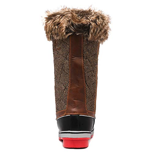 DREAM PAIRS DREAM PAIRS Women's River_1 Brown Mid Calf Waterproof Winter Snow Boots Size 6 M US