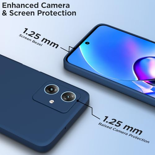 Image of Outlouders Back Cover for Motorola Moto G54 5G / G64 5G | Camera Protection | Durable Soft Matte Silicone Bumper Case (Blue)