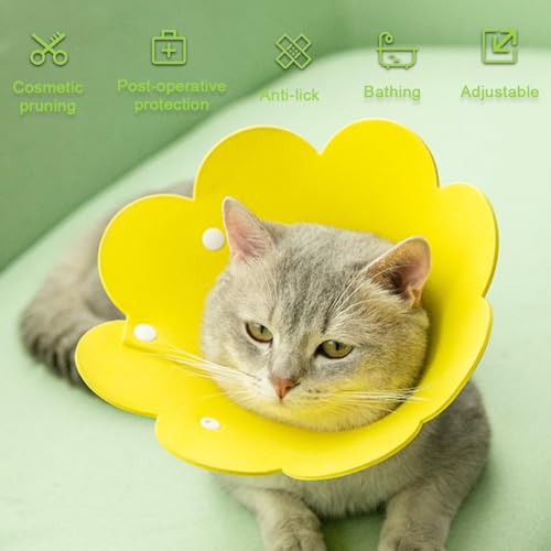 Katze Schutzkragen,Soft Weich Halskrause Katzenkragen, 2 Stücke Anti Biss Einstellbarer Halskrausen für Katzen,Einstellbarer Halskrause Katzen Halsband,Weich Verstellbar Genesungshalsband Haustier