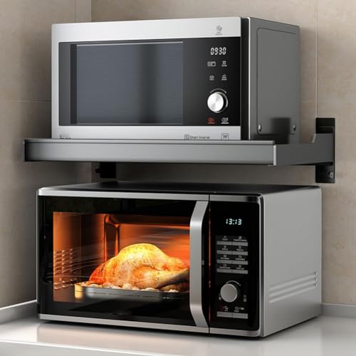 Étagère murale inox 60 cm pour micro-ondes, support cuisine durable - 8
