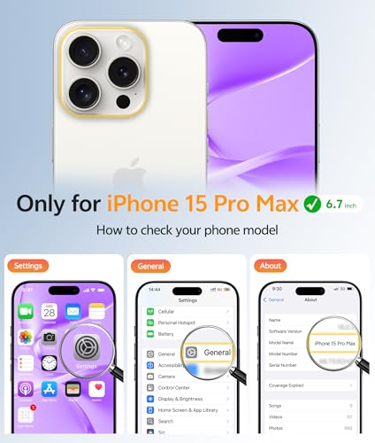 Image of FNTCASE for iPhone 15 Pro Max Case: [Compatible with Magsafe] Translucent Matte Cases with [Full Camera Protection] [Screen Protector] Military Grade Shockproof Protective Phone Cover - Purple