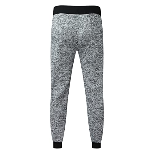 MYNKYLL Calça de moletom masculina com zíper e cintura média, calça esportiva casual com bolsos para