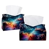 Paquete de 2 cajas de pañuelos de nebulosa de estrellas, caja de toallas de papel para hotel y restaurante